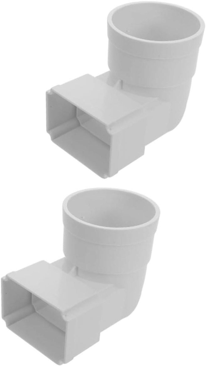 Regenpijp Adapter - Goot Verlengstuk - Waterafvoer Dak - Brede Opening - 2 Stuks 13cm - Wit