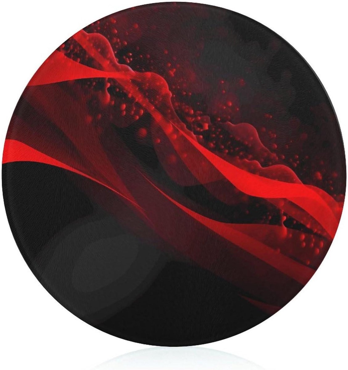 Glazen Snijplank - Keukenbord - Fruit Snijden - Gehard Glas - 20x20 cm - Zwart Rood