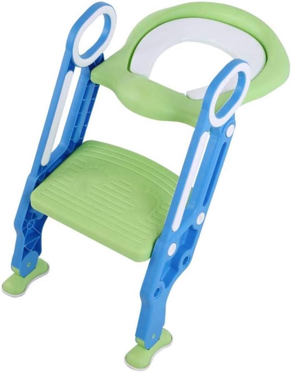 Baby toiletladder - Potjestrainer peuter - Zindelijkheidstraining - Dubbele armleuningen - Verstelbare hoogte - Blauw groen
