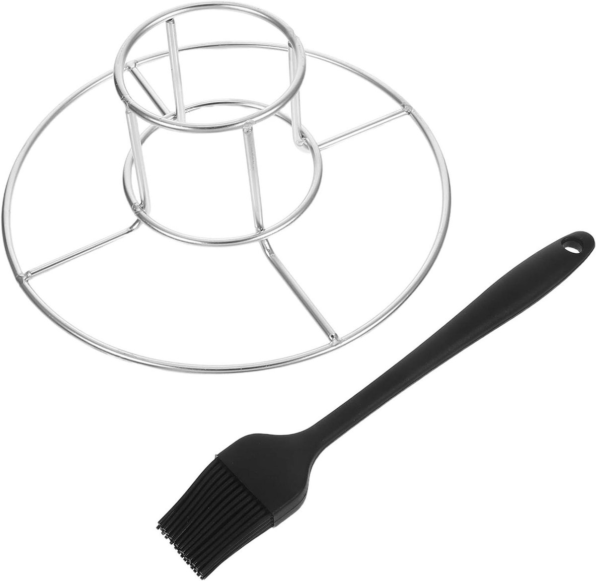 Kiprek Bbq-rek - Kiphouder - Gebraden Kip - Roestvrij Staal - 19 x 19 x 7 cm - Assorti