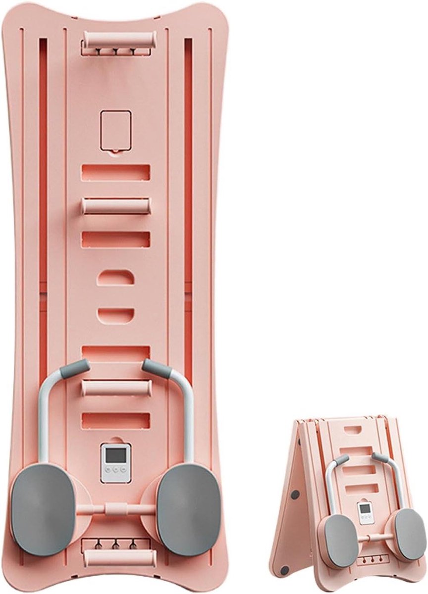 Glijdende Trainingsplank - Pilates Schuifplank - Thuis Fitness - Verstelbare Krachtstappen - 106x41x7 cm - Roze