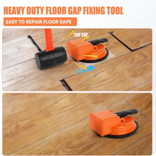 Vloer reparatie tool - Vloerfixer - Vloeren herstellen - Met zuignap - 13 cm zuignap - Oranje Zwart — afbeelding 4