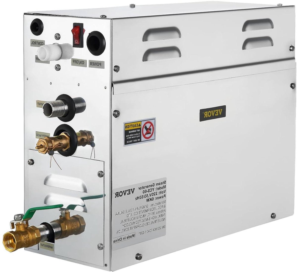 Stoomgenerator - Sauna Apparaat - Ontspanning Thuis - Digitale Controller - 6 KW - Zilver