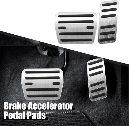 Pedaal Covers - Rem Gaspedaal - Verbeter Rijcomfort - Antislip Rubber - 2 Stuks - Zilver — afbeelding 3