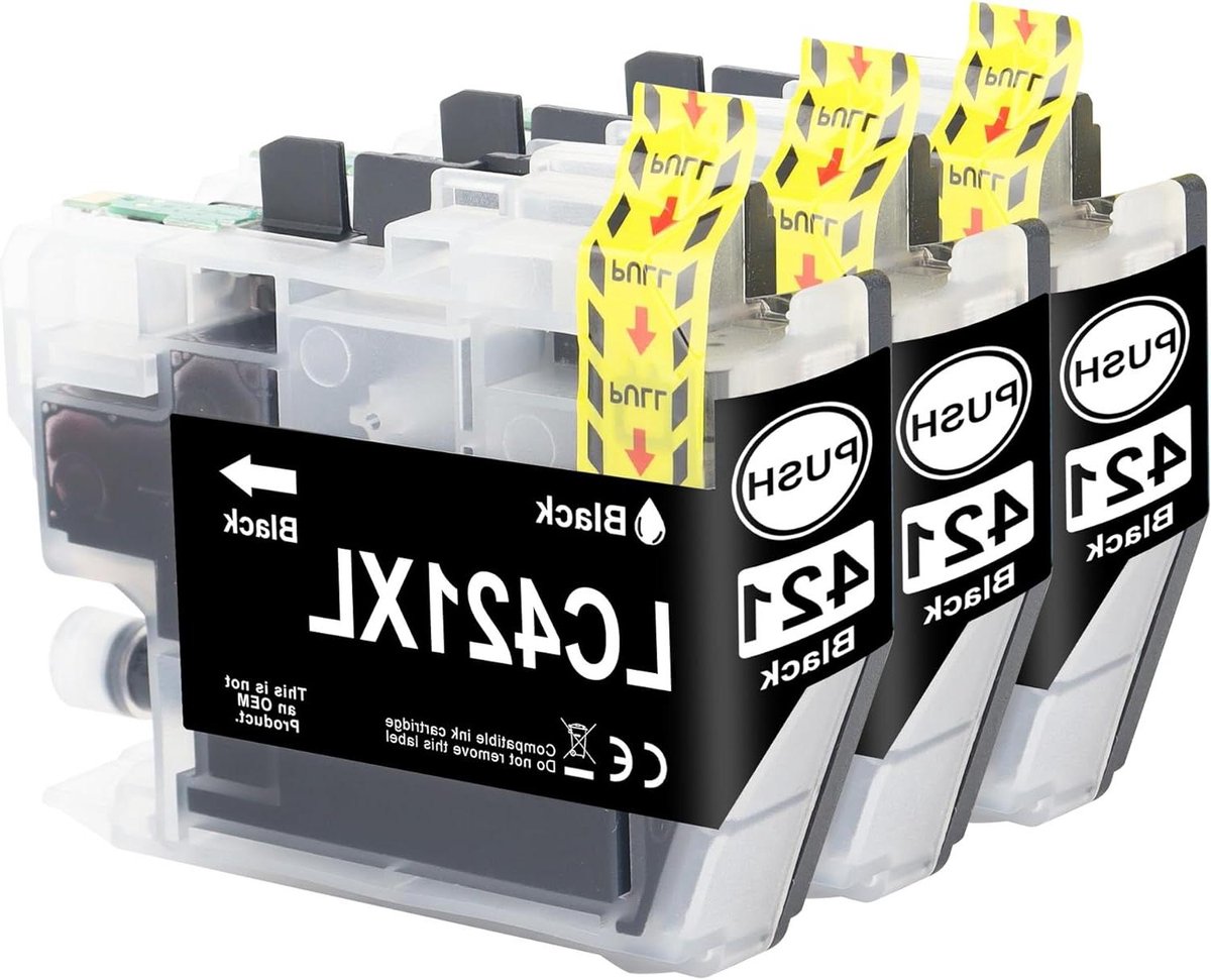 Inktcartridges Zwart - Compatibele Cartridges - Documenten Printen - Hoge Paginarendement - 3 Stuks - Zwart