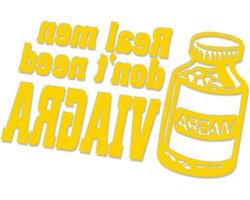 Decus REAL Man Dont Need Viagra L 2351 (geel) // Sticker OEM JDM Style Sticker