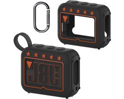 Siliconen beschermhoes voor JBL Go 4 Ultra draagbare Bluetooth-luidspreker, beschermende huidhouder voor JBL Go 4 Pro Sound Bluetooth Speaker Accessoires (alleen hoes) (zwart)