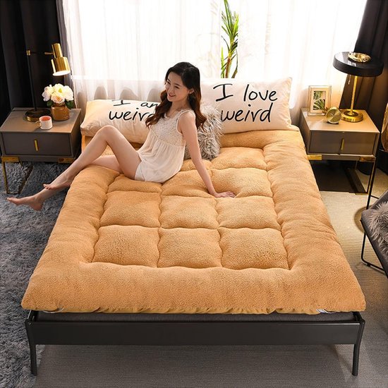 Pluche Futonmat - Slaapkussen Vloermat - Comfortabel Slapen - Opvouwbaar en Ademend - 200x220cm - Kleur 002 — afbeelding 4