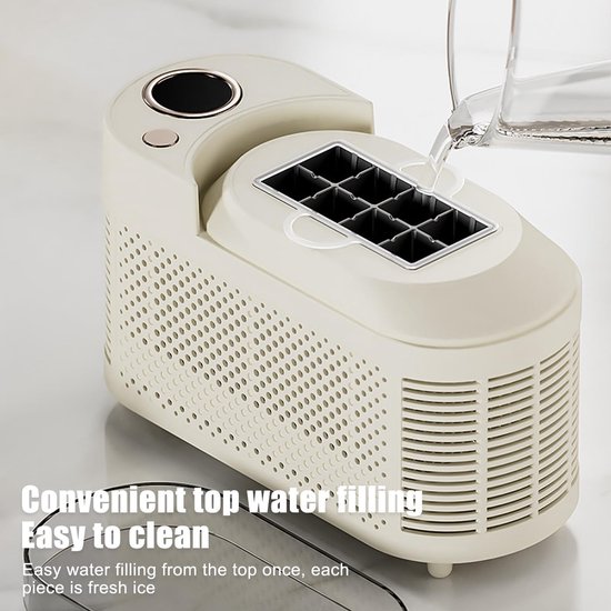 Mini IJsblokjesmachine - Compacte IJsmaker - Drankjes Koelen - Dubbele IJsvormen - 8 kubussen per 10 min - Wit van MINI — afbeelding 3
