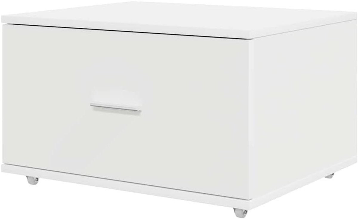 Ladekast met wiel - Opbergkast - Ruimte Organiseren - Modern design - 55 x 45 x 31 cm - Wit