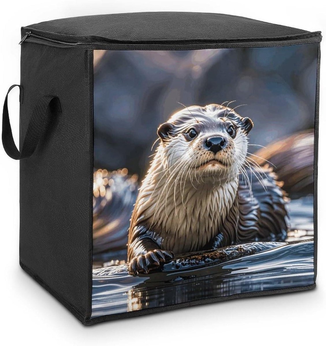 Opbergtas Dekens - Opbergbox Kleding - Huis Organiseren - Versterkte Handgrepen - 70 Liter - Wit
