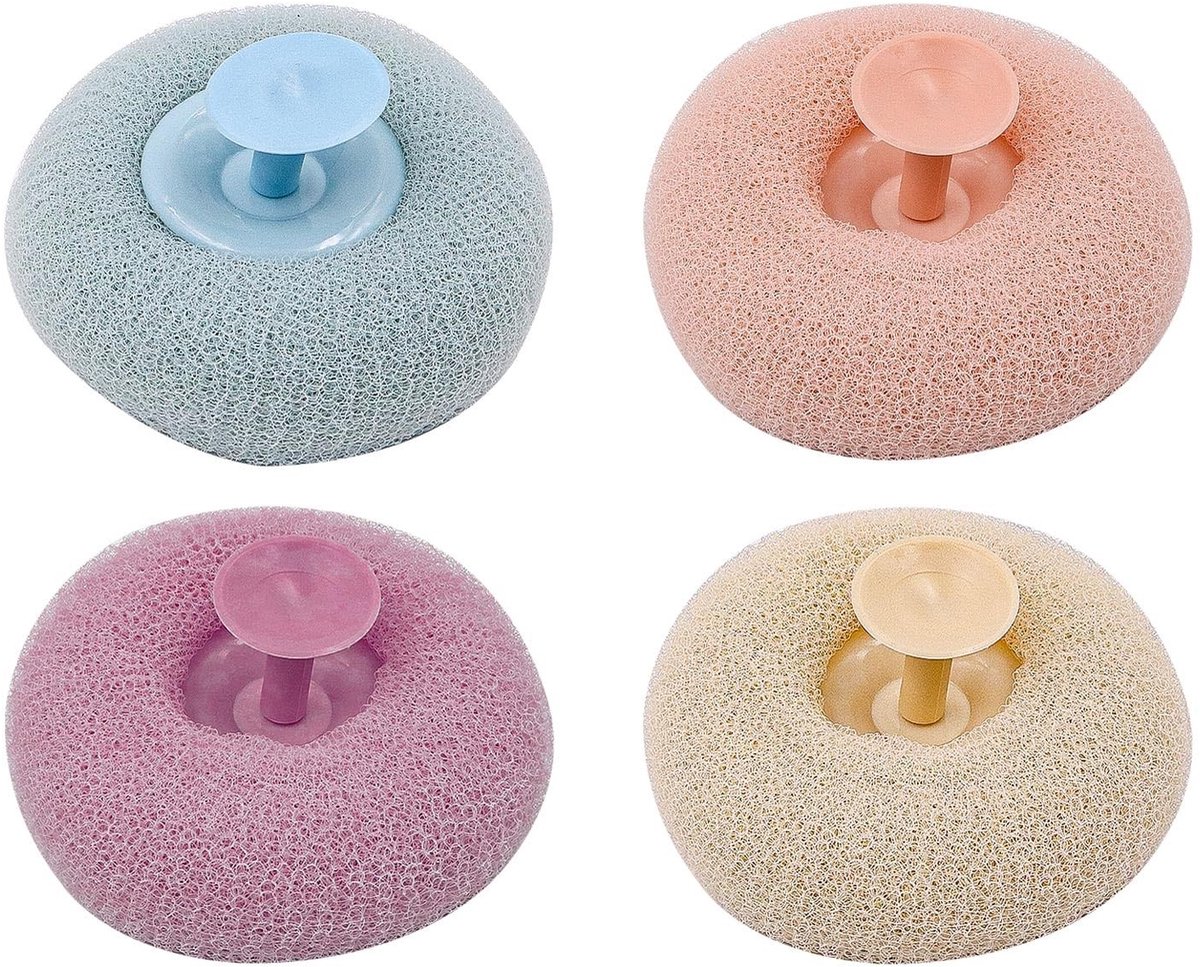Dailygoody - Bad Spons - Zonnebloem Massage Spons - Exfoliërende Douche Spons - Multifunctioneel - Ontspannend Badgereedschap - Geschikt voor Lichaams.
