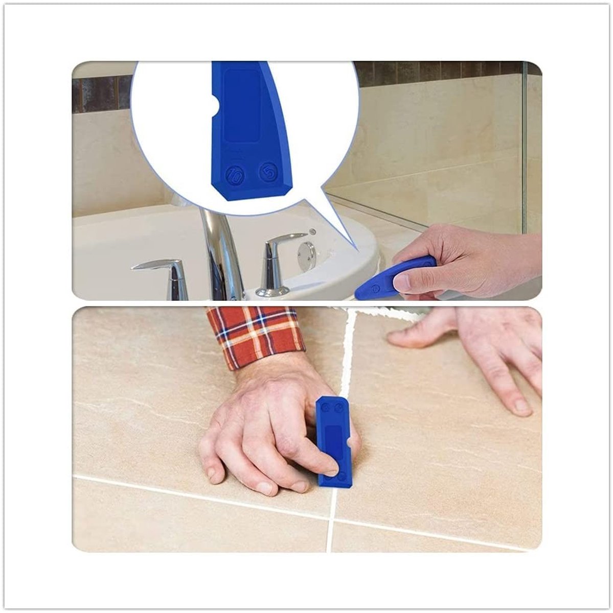 Dailygoody - Siliconenkit Voeggereedschap - Voor Afdichtmiddel en Lijmwisser - Blauw - Kitgereedschap - Geschikt voor Doe-Het-Zelf Klussen - 4-Delige