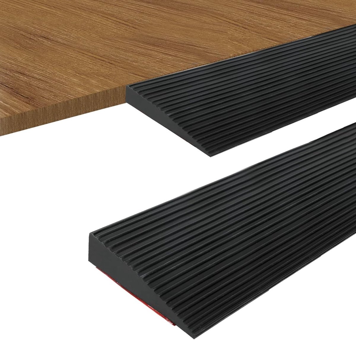 Zelfklevende rubberen drempelramp voor rolstoel, kinderwagen en scootmobiel - Zwart, 90 x 8 x 1 cm, ideaal voor toegang en veiligheid