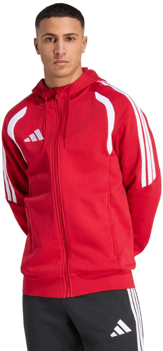 adidas Sweater Heren Tiro 26 League Sweat Full Zip Hoodie Rood - Maat 2XL