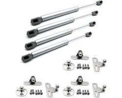 DOJA Barcelona | Gasschokken | 150N | Pak 4 Gasveren | Hoge kwaliteit gaszuiger | Hydraulische zuigers voor keukendeuren | Kaststeun Keuken, Badkamer, Kantoor, Caravan