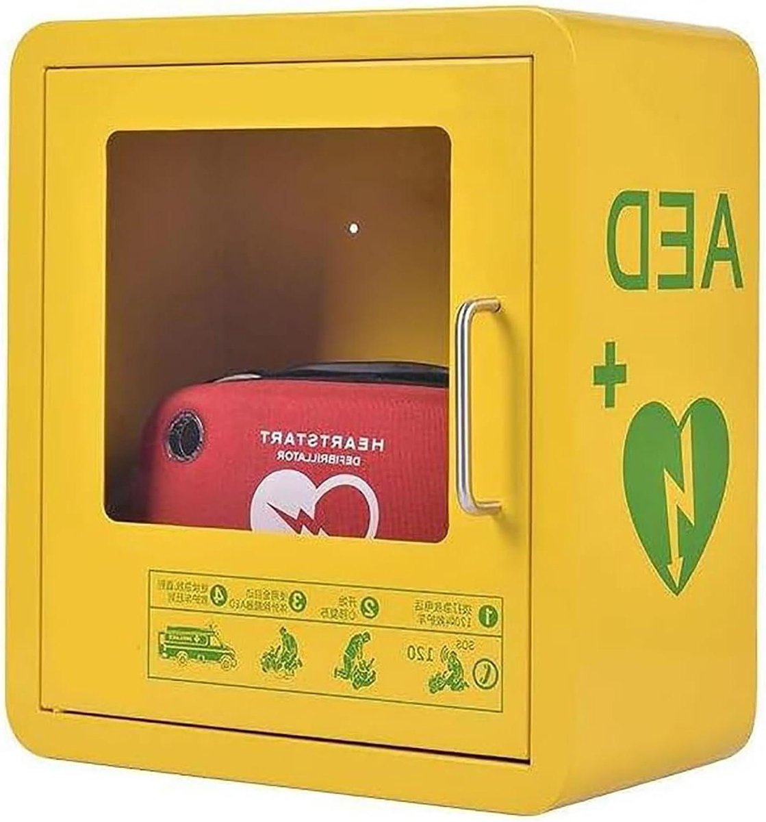 AED Kast - Defibrillator Opslag - Snelle Hulp - Met Alarm - 43x39x23cm - Wit