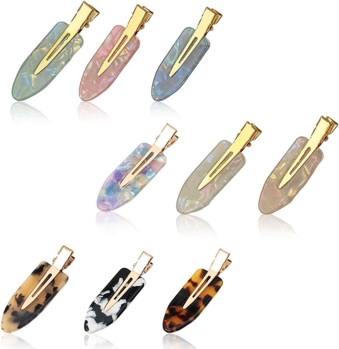 Haarclips Dames - Haarspelden Set - Haar Styling - Naadloos Ontwerp - 9 Stuks 6cm - Multicolor