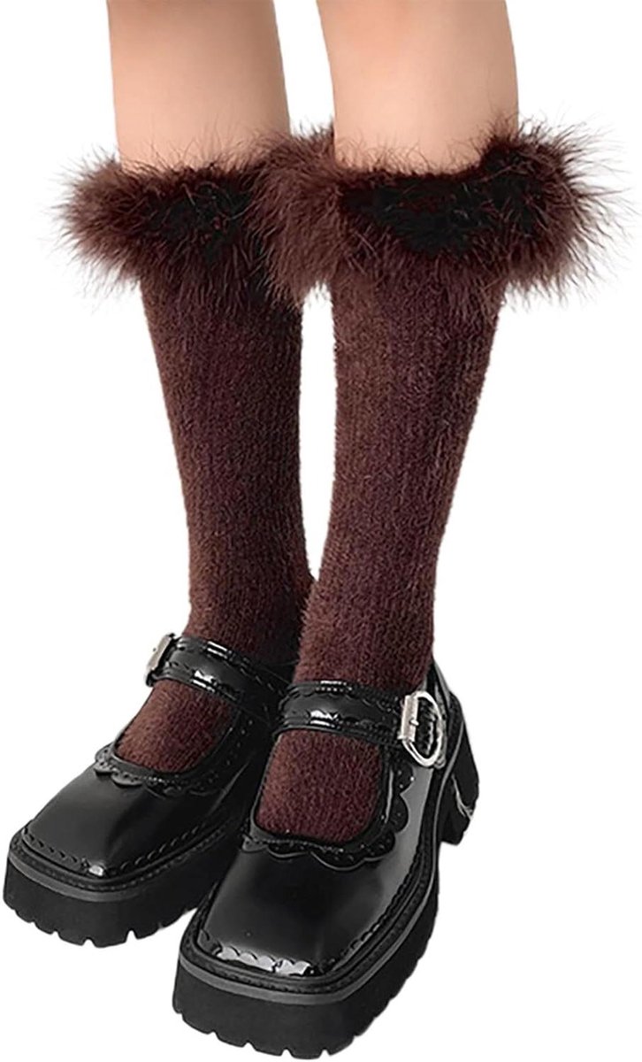 Hoge Sokken - Overknee Kousen - Warmte en Comfort - Pluche Ontwerp - Dames Model - Meerkleurig