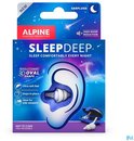 Alpine SleepDeep oordopjes, nieuw, met "SLEEPDEEP" en "HIGH NOISE REDUCTION". Ovalen vorm, ultra zacht. Inclusief opberghoesje.