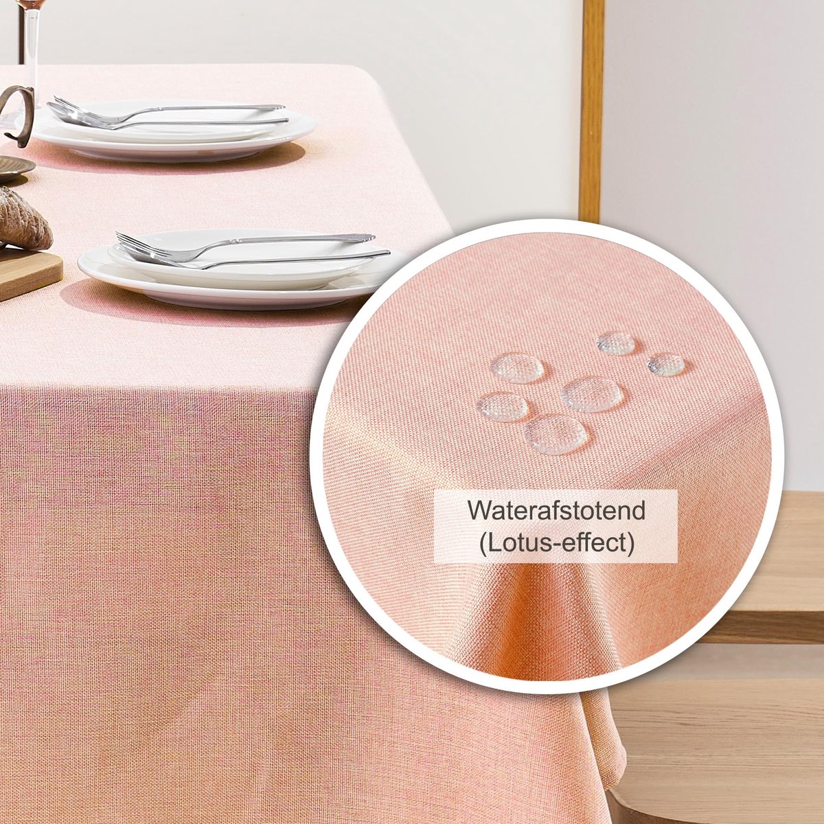 aladdien - Tafelkleed - Waterafstotend - Vlekbescherming - Roze - Eettafelkleed - Wasbaar - Geschikt voor Buiten - 150 x 240 cm