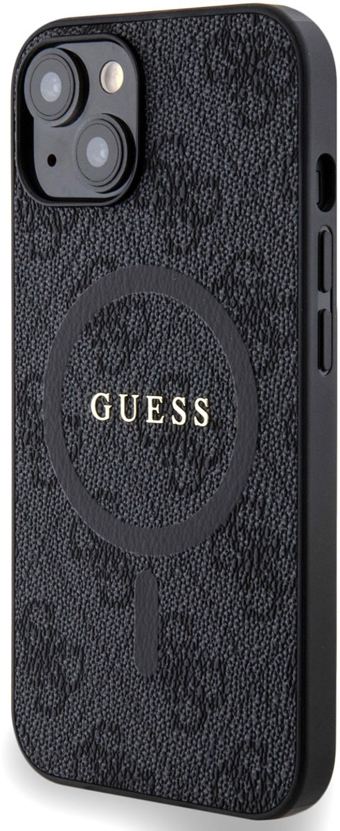 Guess 4G Colored Ring Back Case (MagSafe Compatible) - Apple iPhone 14 (6.1") - Zwart