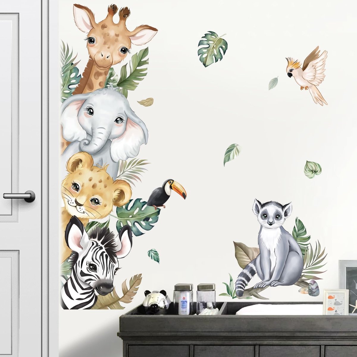 aladdien - Jungle Dieren - Muurstickers - Eenvoudige decoratie - Kleurrijk - Safari Dieren - Geschikt voor kinderkamer - Wanddecoratie