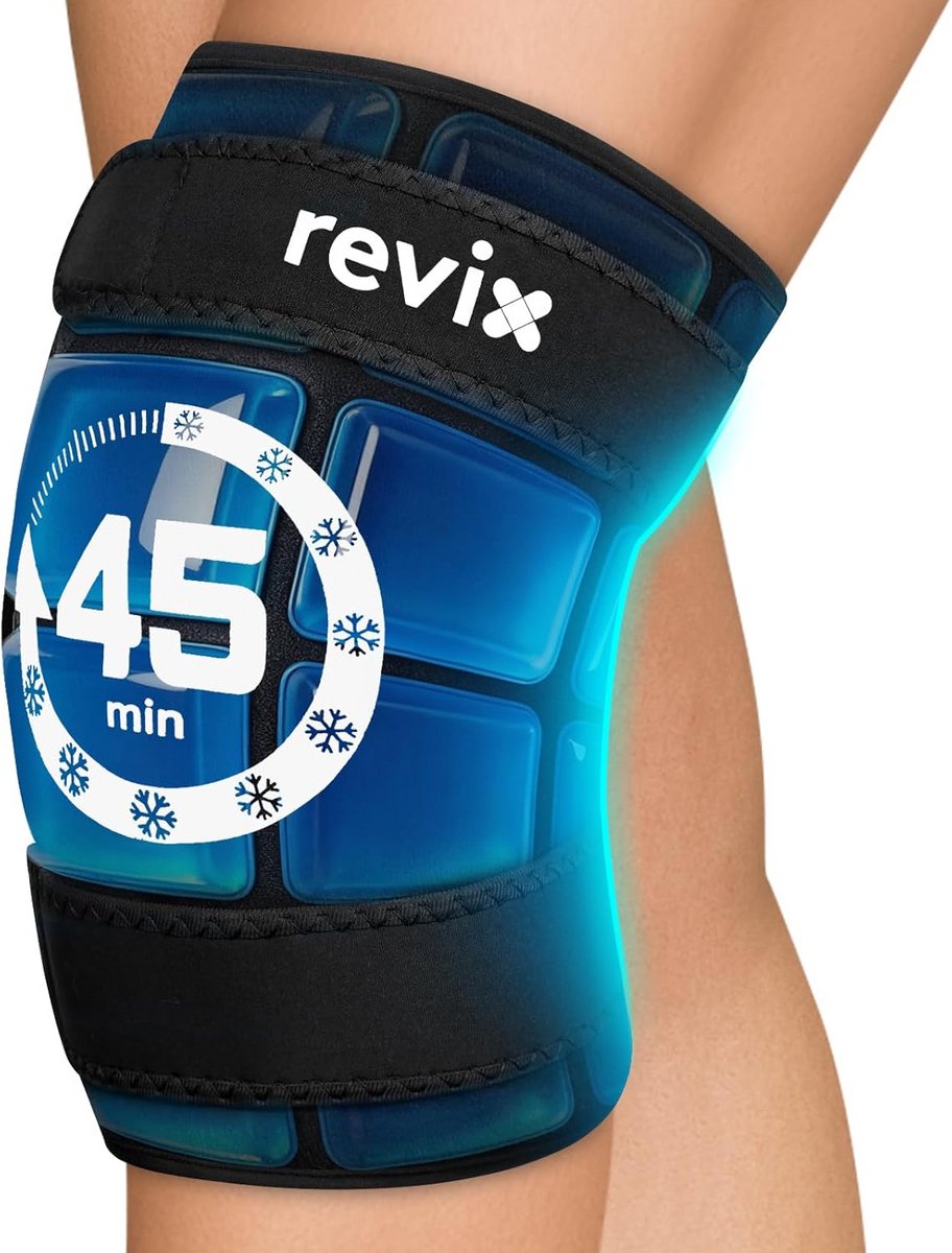 REVIX Knee Ice Pack 45 Minutes Knee Ice Pack with Ice Age Gel Design, Reusable Glue Wrap, Cold Therapy for Calming Discomfort and Fatigue in Calves and Arm (30 x 30 cm)