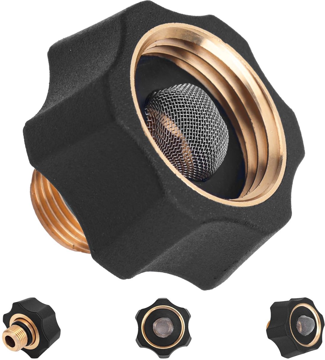 aladdien - Tuinslangadapter - Hogedrukreiniger Koppeling - Messing Kleur - Slangadapter - 3/4 naar 3/8 Inlaatfitting - Geschikt voor Diverse Hogedru..