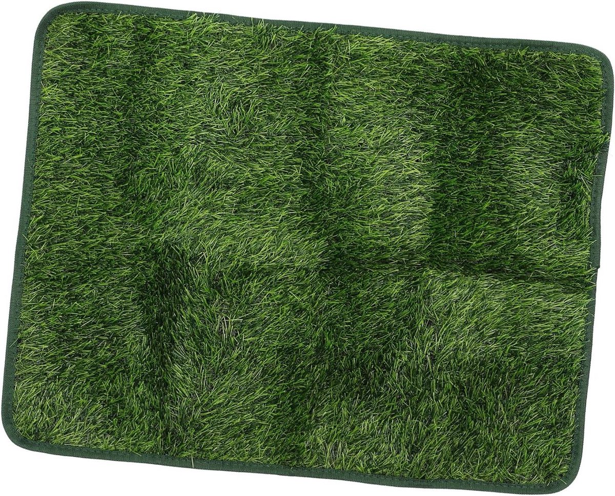 Kunstgras Hondentoilet - Plasmat Hond - Zindelijkheidstraining Puppy - Wasbaar & Geurarm - 46 x 32 cm - Groen