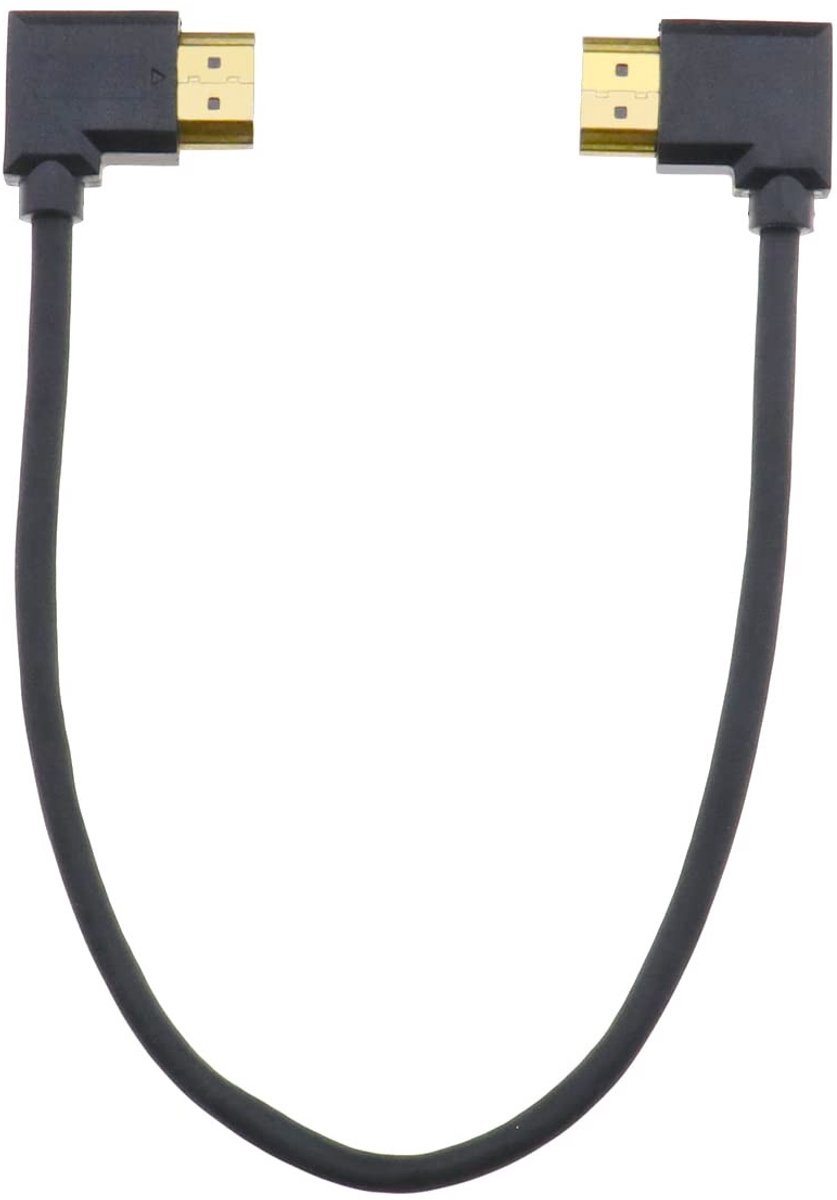 aladdien - HDMI Kabel - 90 Graden Hoek - Ideaal voor Wandmontage - 30 cm - High Speed - Geschikt voor TV en Projector - Adapterkabel