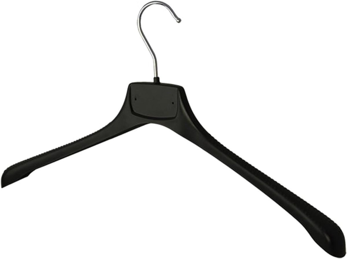 Kledinghangers Set - Mantel & Jas - Kleding Opbergen - Brede Schouders - 45 cm - Zwart