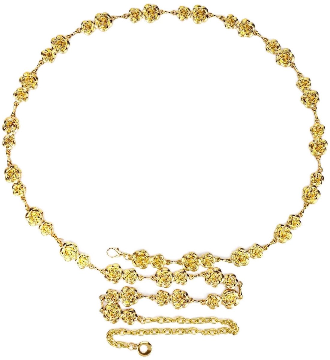 SPHProducts - Plus Size Kettingriem - Verstelbare Tailleketting - Extra Lange Dikke Riem - Roze - Metalen Buik Ketting - Geschikt voor Dames - 153 cm