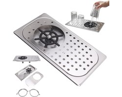 Bar Spoelbak - Glasreiniger Kanspoeler - Snel Glazen Wassen - Hogedruk Reiniging - 325 cm - Roestvrij Staal