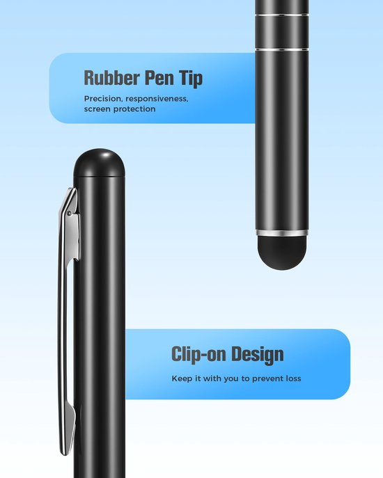 aladdien - Stylus Pen Universeel - 5 Stuks - Lichtgewicht en Handig - Kras- en Vingerafdrukbestendig - Geschikt voor Smartphone en Tablet - Perfect .. — afbeelding 2