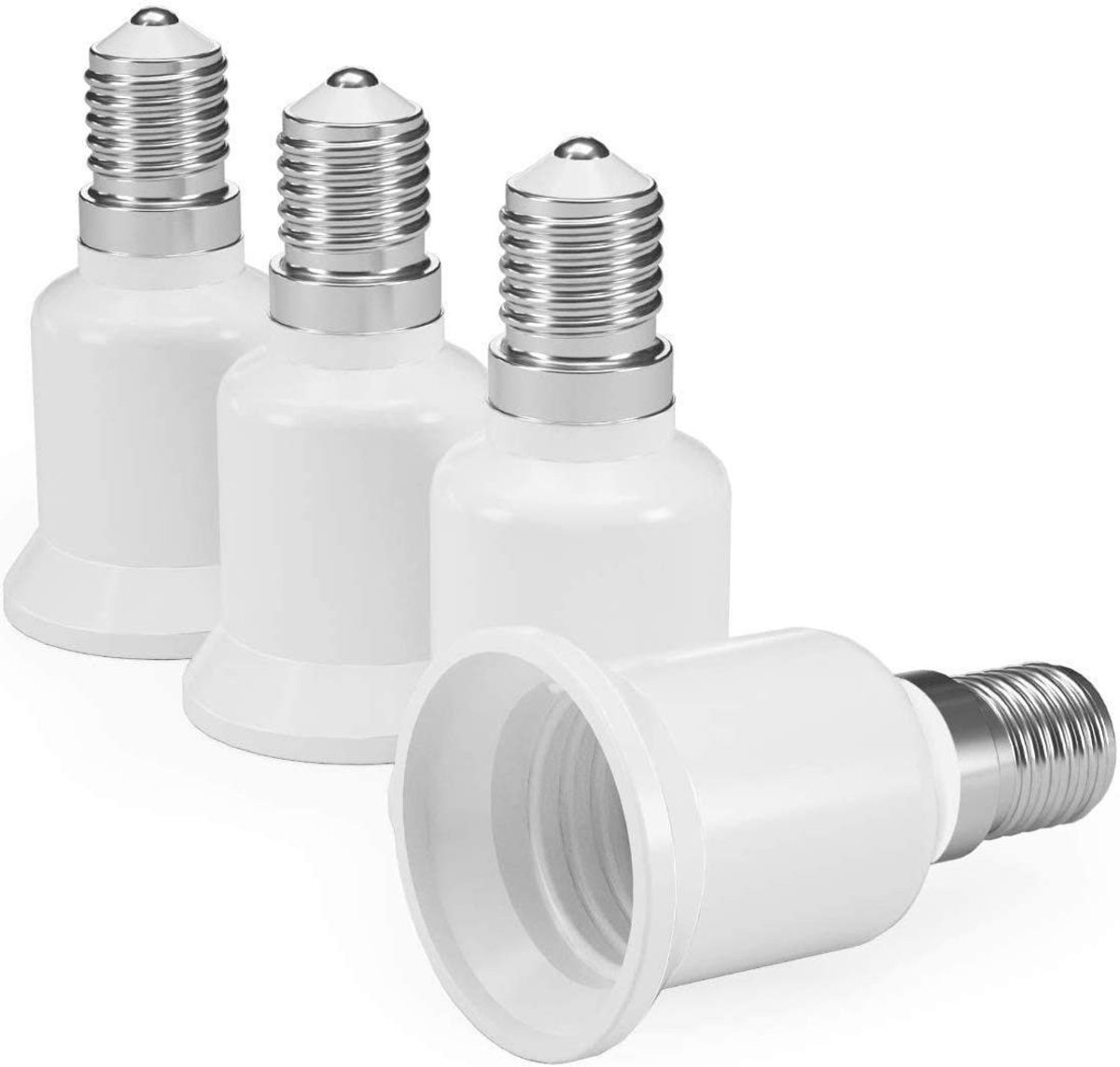 ONF3 - Lampvoet adapter - E14 naar E27 converter - Ideaal voor LED en halogeen - Wit - Energiebesparend - Geschikt voor diverse lampen - Compact...