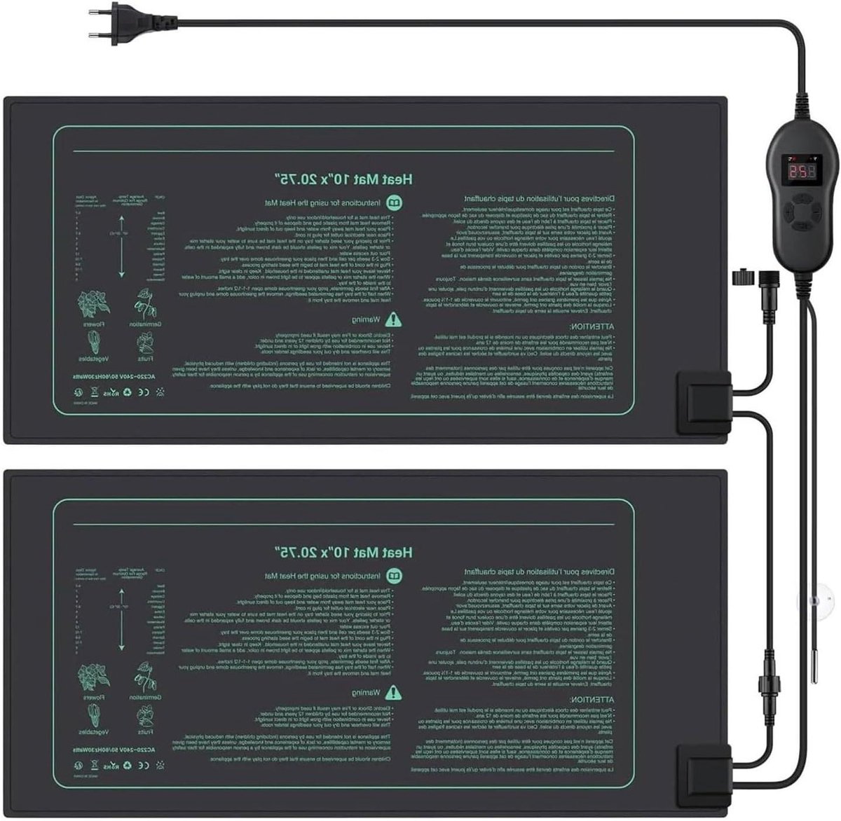 Verwarmingsmat Planten - Binnenkas Mat - Zaailingen Kiemen - Met Thermostaat - 52 x 25 cm 
