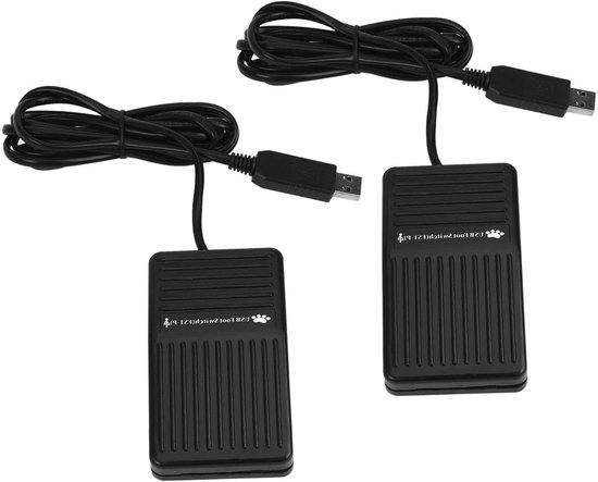 Voetpedaal USB - Voetschakelaar PC - Computer bedienen - Dubbel pedaal - 16 x 11.8 x 4 cm - Zwart — afbeelding 2