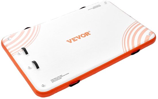 Drijvend Dok - Water Platform - Waterplezier Beleven - Antislip PVC Stof - 2.43 x 1.52 Meter - Wit Oranje — afbeelding 2
