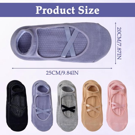 Yoga Sokken - Pilates Sokken - Dans en Fitness - Antislip Bandjes - One Size - Meerdere Kleuren — afbeelding 3