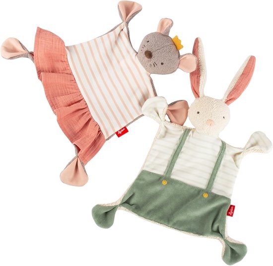Knuffeldoek Muis - Zachte Metgezel - Baby Geborgenheid - Gevarieerde Stoffen - 0-36 Maanden - Roze — afbeelding 4