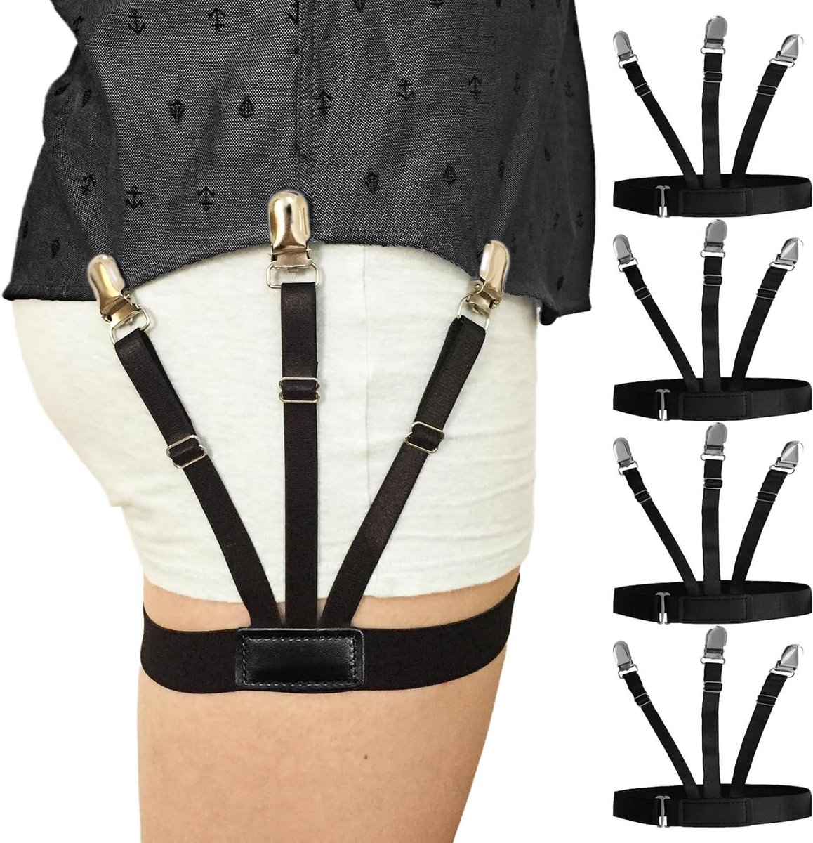 Heren Shirt Houder - Strijkplank Accessoire - Netjes Gekleed Blijven - Vrij Verstelbaar - One Size - Zwart