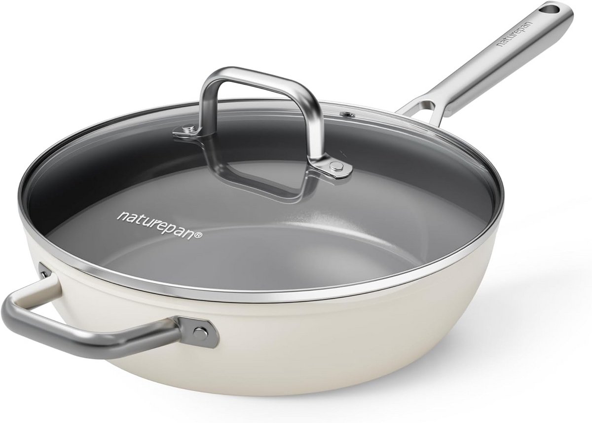 Keramische Koekenpan 28cm met Deksel - Antiaanbak & Ovenbestendig