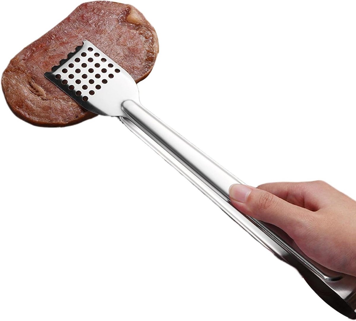 Keuken tang - Roestvrij staal - Koken en serveren - Eendelig ontwerp - 22 cm - Zilver