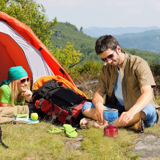 Gasadapter set voor camper en backpacker met isobutaan brandstof en Lindal-klephouder — afbeelding 2