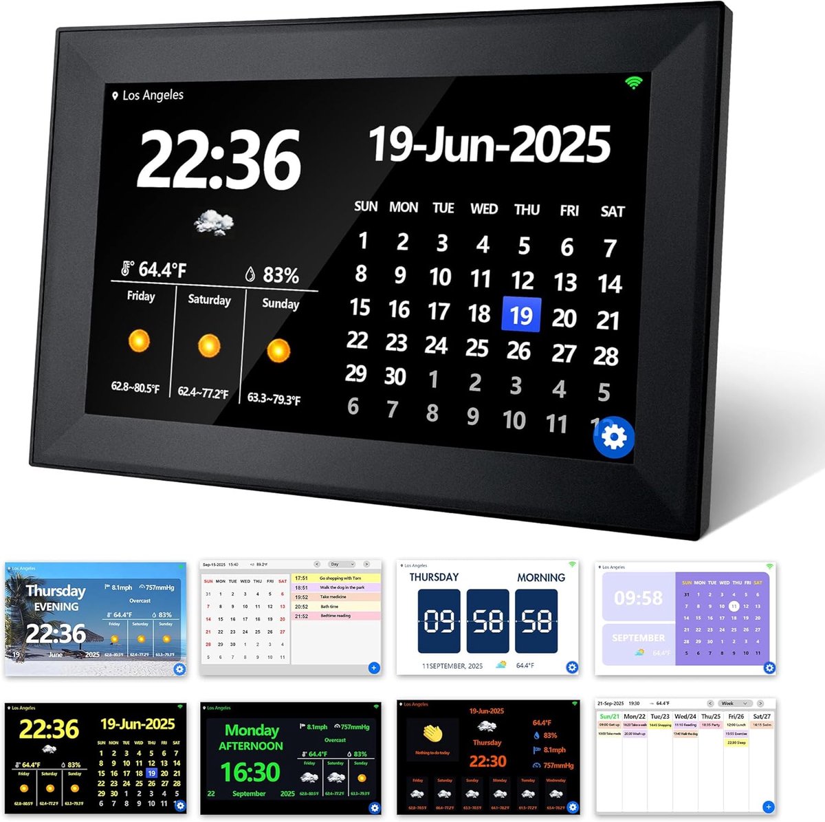 Digitale Wekker - Touchscreen Klok - Dagelijkse Planning - Groot Display - 101 Inch - Zwart