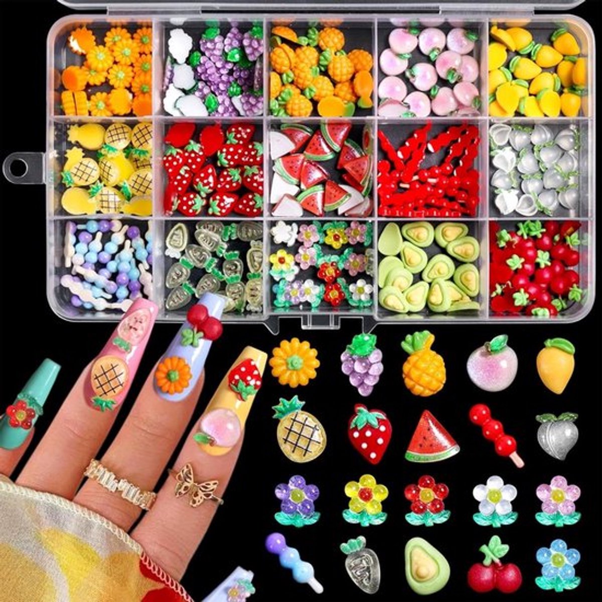 Nail Charms in Diverse Kleuren voor Nail Art Ontwerp - Zomer Fruit Thema - DIY Accessoires
