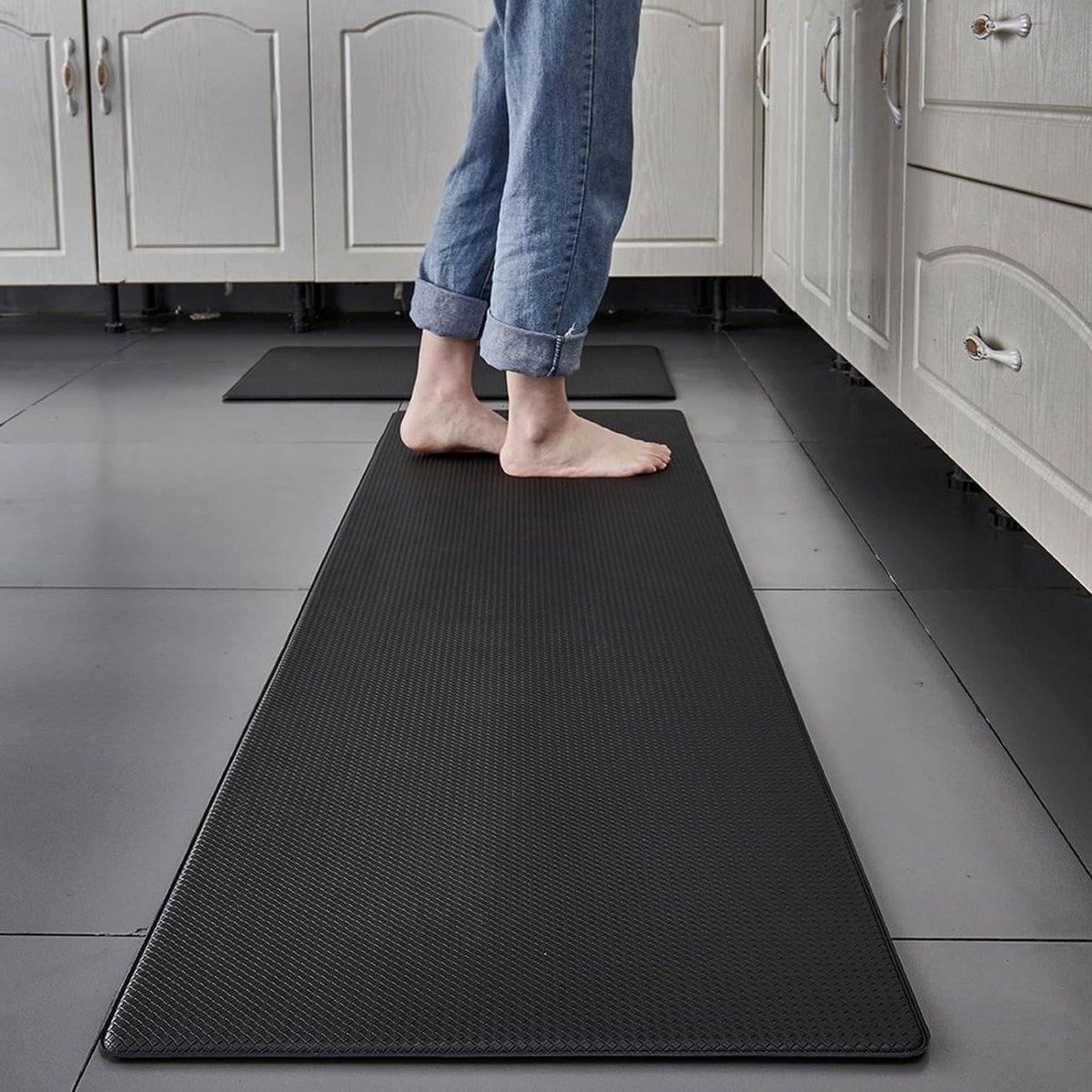 Keukenmat - Vloermat - Comfort - Ergonomisch ontwerp - 10 mm dik - Zwart