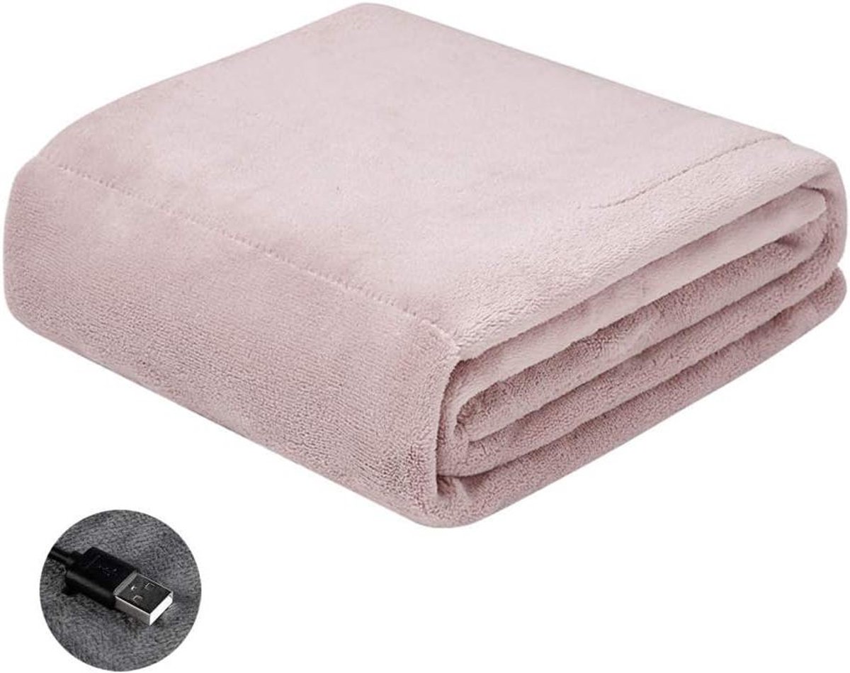 Verwarmde deken - Elektrische deken - Comfort verwarmen - Snelle opwarming - 140x80 cm - Roze