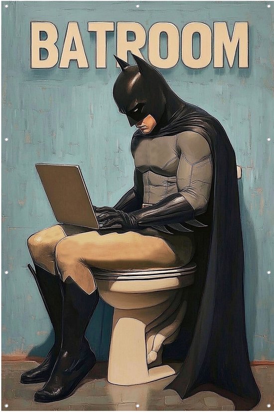 Batman Superheld - Tuinposter - 80x120 cm - Buitenposter - Schuttingdoek - Tuinschilderij voor Buiten - Batman